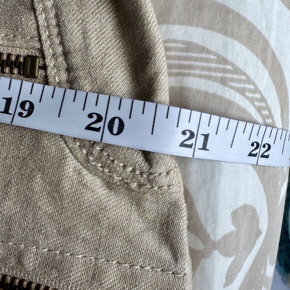 Guess Shimmery Gold Cream Linen Blend Moto Jacket - Picture 15 of 15